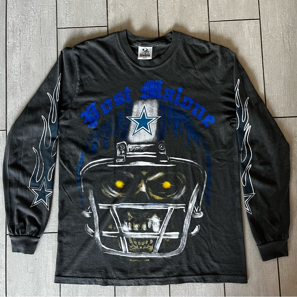 Post Malone x NFL Dallas Cowboys L/S Skeleton T-Shirt M Pop Rock Streetwear